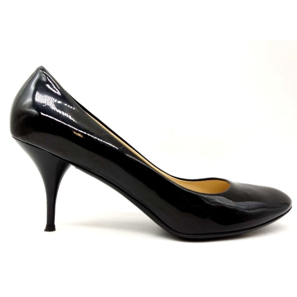 Taccetti Black Patent Leather Slip On Heel Pumps Shoes Women's 39.5 / 8.5 - 9